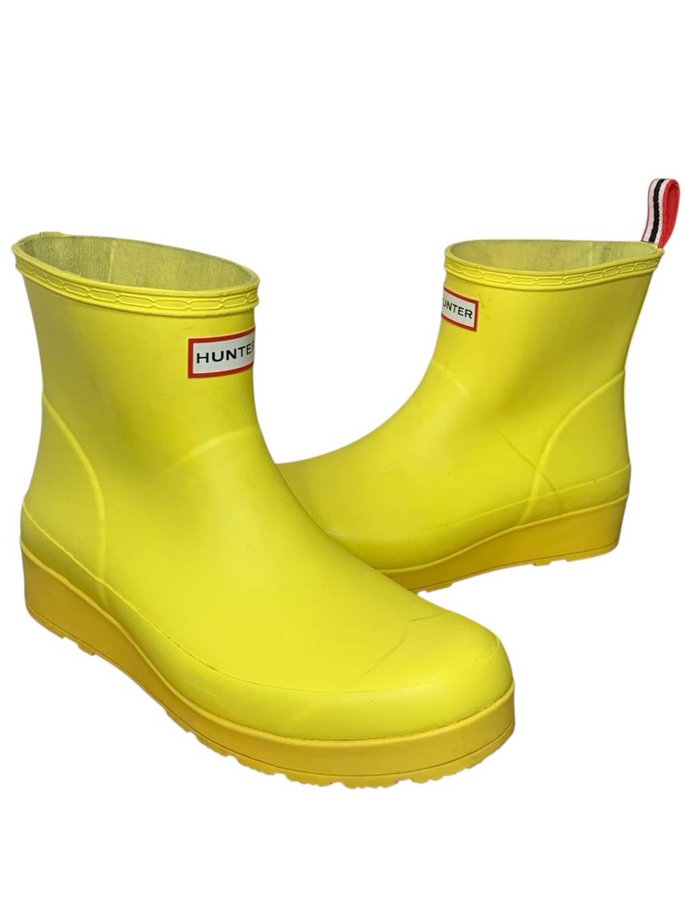 Hunter Yellow Short platform Rain Boots Waterproof Sz 10